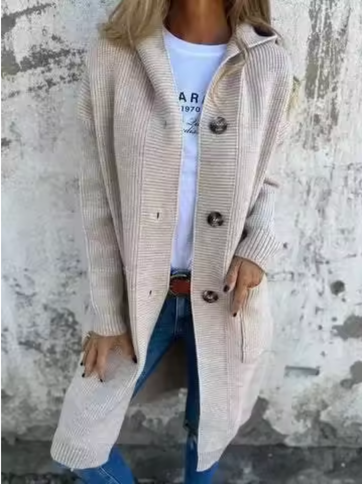 Arie | Cardigan à boutons en tricot torsadé oversize pour femmes