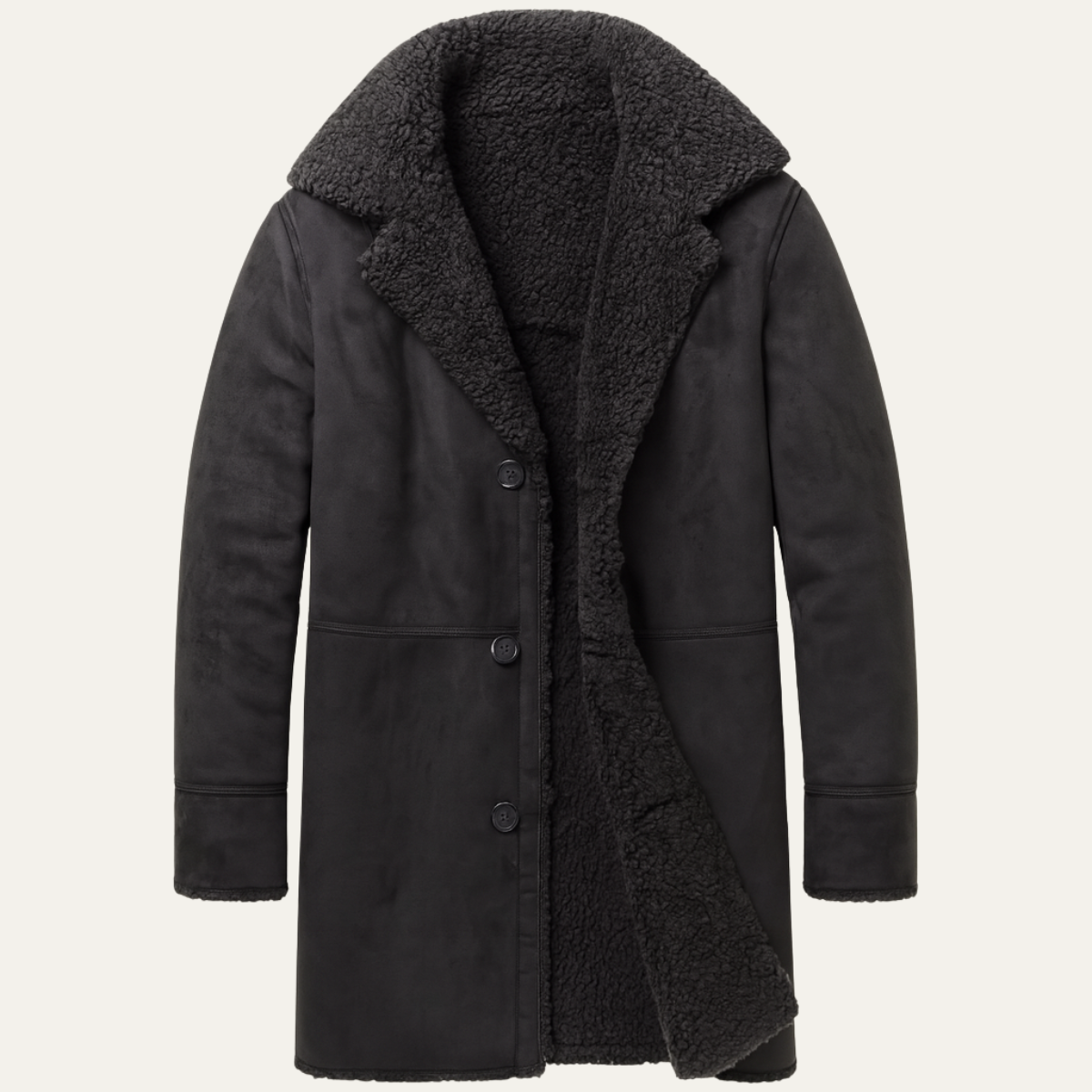 Aspeno | Manteau d'hiver en shearling pour hommes