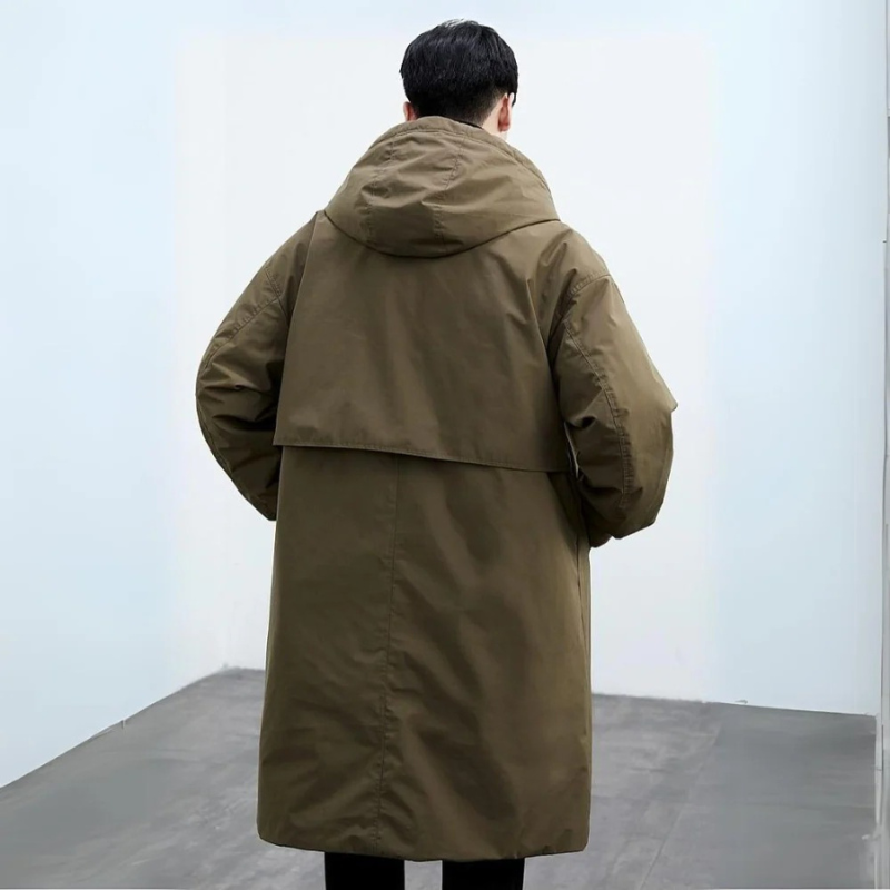 Calderon | Manteau d'hiver long avec capuche pour hommes