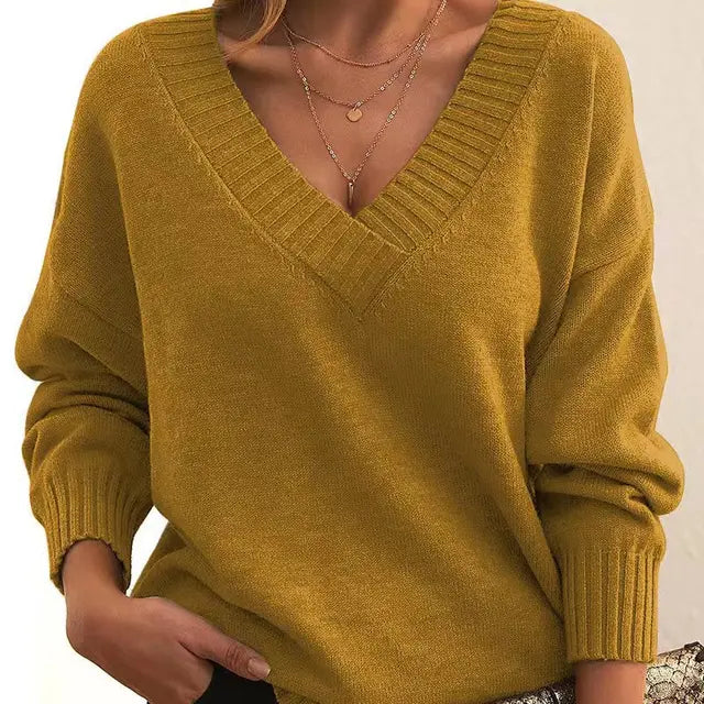 Elexa | Pull en cachemire premium à col en V pour femmes