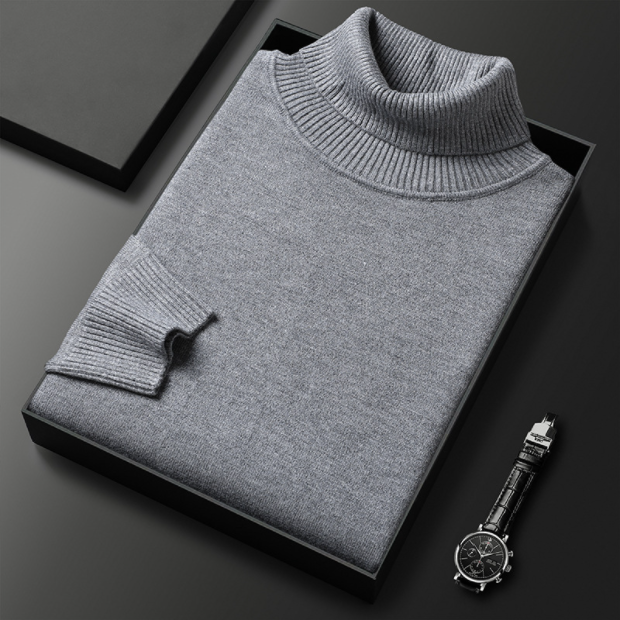 Emiel | Pull col roulé en cachemire-coton de luxe pour hommes