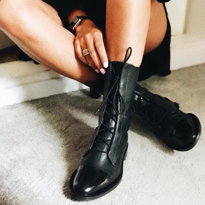 Sapphira | Bottines en cuir à lacets pour femmes