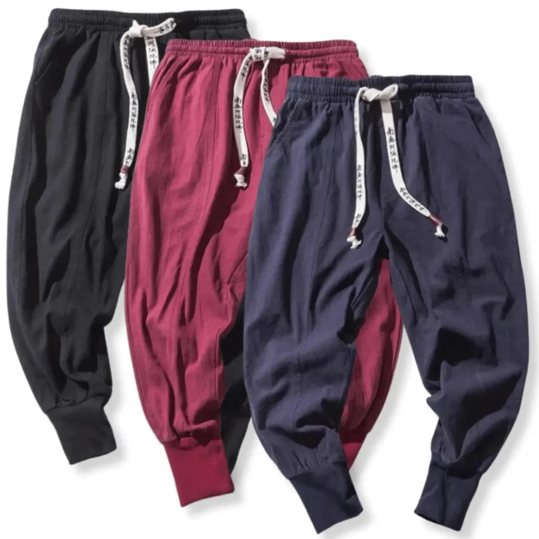 Kenji | Pantalons en mélange de coton premium à entrejambe bas pour homme