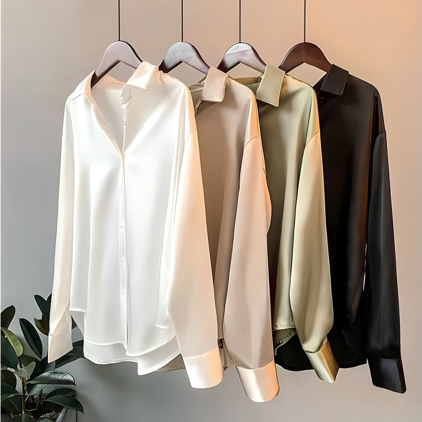 Laura | Chemise à manches longues en mélange de soie pour femmes