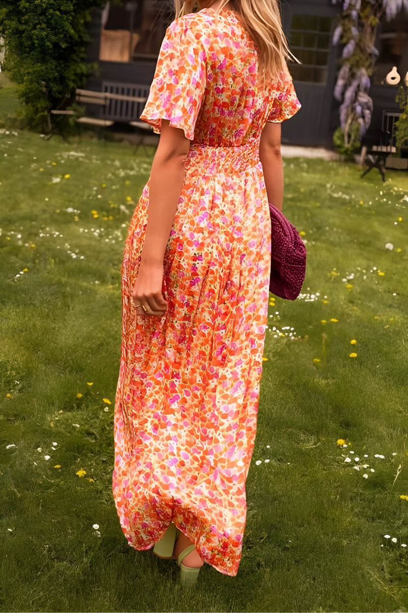 Marinilla | Robe maxi florale avec col en V pour femmes