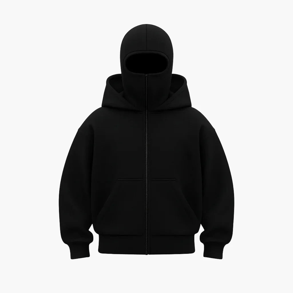 Urban | Sweat à capuche zippé unisexe avec balaclava intégrée
