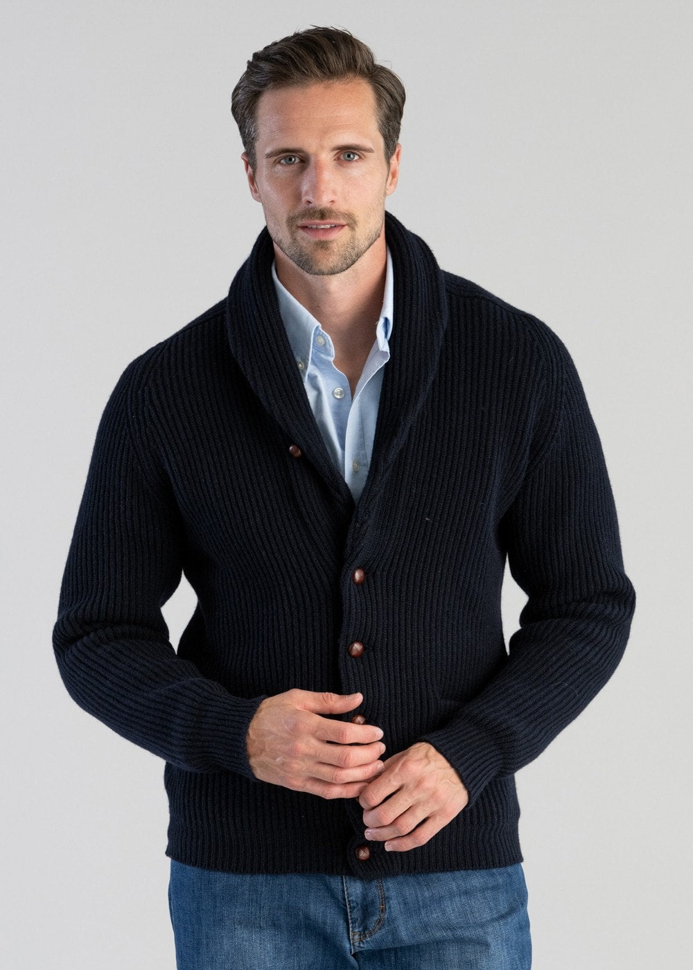 Windsor | Veste châle en laine d'agneau pour hommes