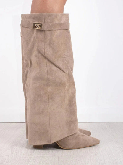 Milly | Women’s Leather Thigh-High Boots with Buckle