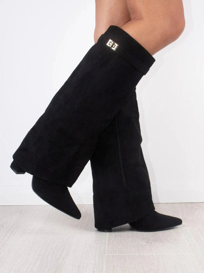 Milly | Women’s Leather Thigh-High Boots with Buckle