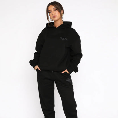 Ensemble WhiteFox – Sweat à capuche et pantalon deux pièces pour femmes