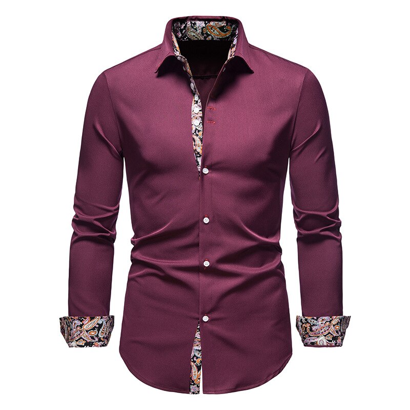 Aless | Men’s White Shirt with Paisley Accents