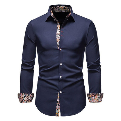 Aless | Men’s White Shirt with Paisley Accents