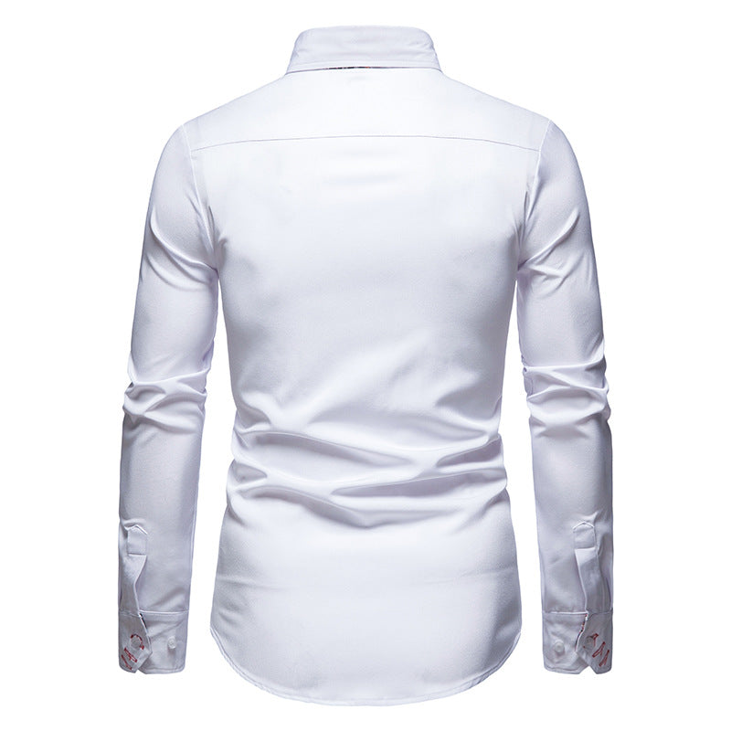 Aless | Men’s White Shirt with Paisley Accents