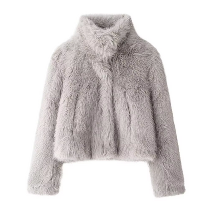 Althea | Women’s Elegant Jacket with Fur Turtleneck