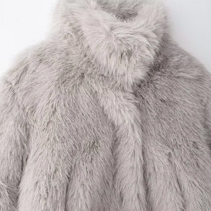 Althea | Women’s Elegant Jacket with Fur Turtleneck