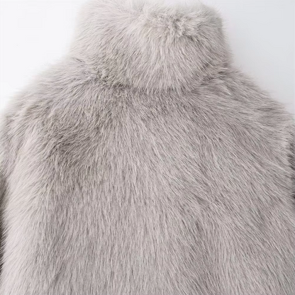Althea | Women’s Elegant Jacket with Fur Turtleneck
