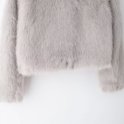 Althea | Women’s Elegant Jacket with Fur Turtleneck