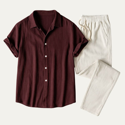 Amalfi | Men’s Linen Shirt & Drawstring Pants Set