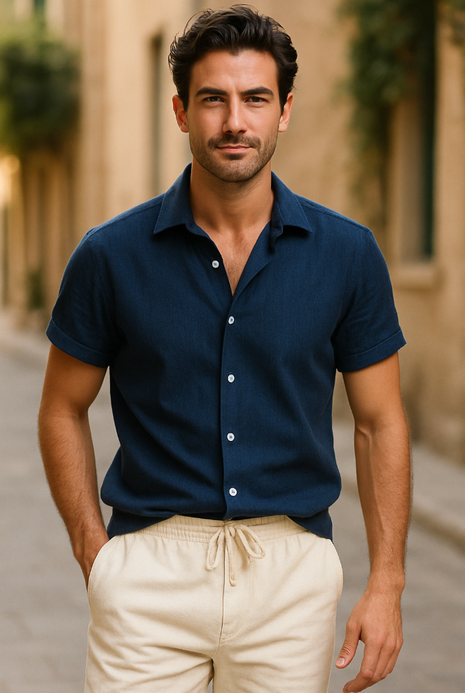 Amalfi | Men’s Linen Shirt & Drawstring Pants Set