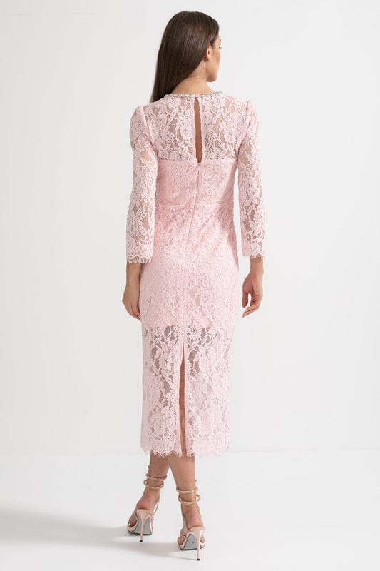 Amarisse | Elegant Lace Maxi Dress in Soft Pink2
