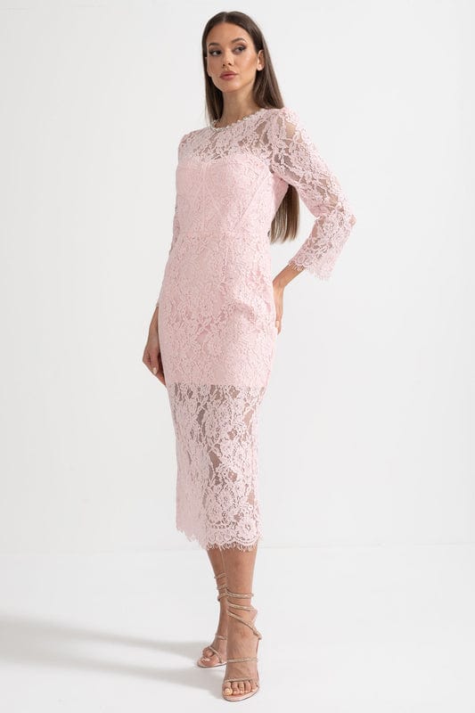 Amarisse | Elegant Lace Maxi Dress in Soft Pink8