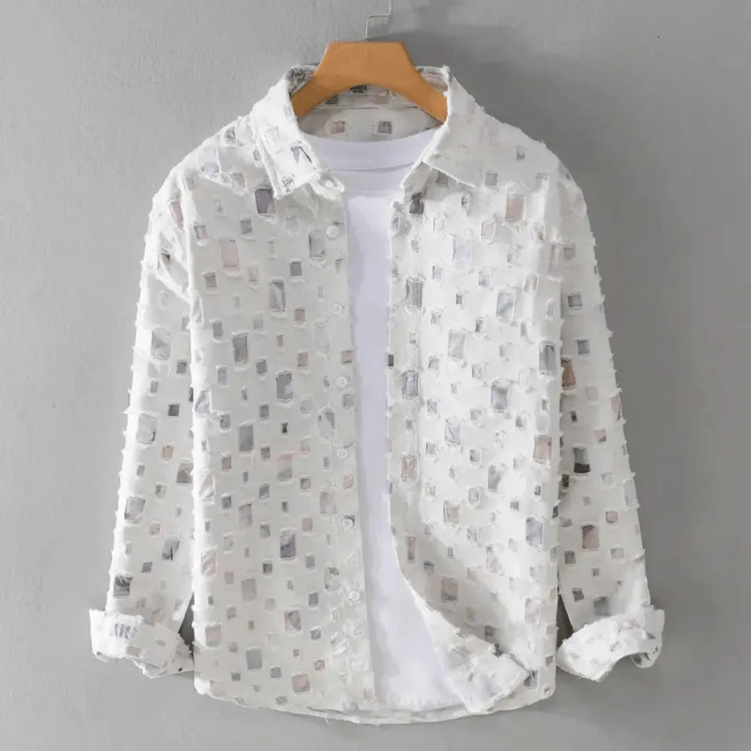 Auric | Chemise en denim effilochée premium pour hommes