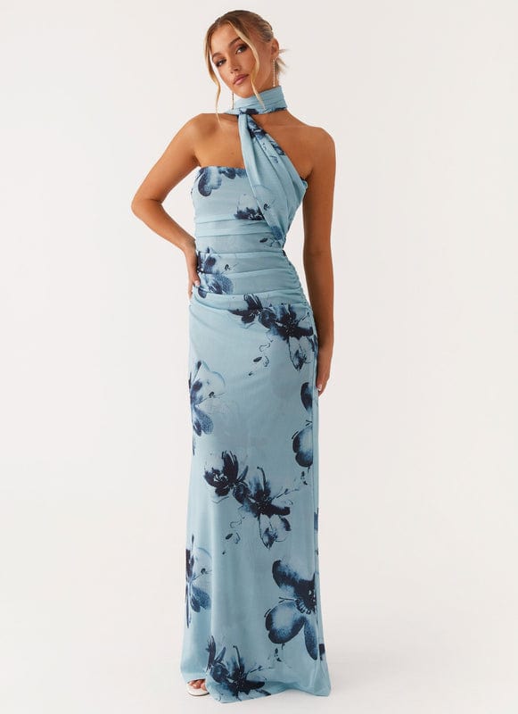 Aveloria | Floral Sleeveless Maxi Dress in Blue-Black1