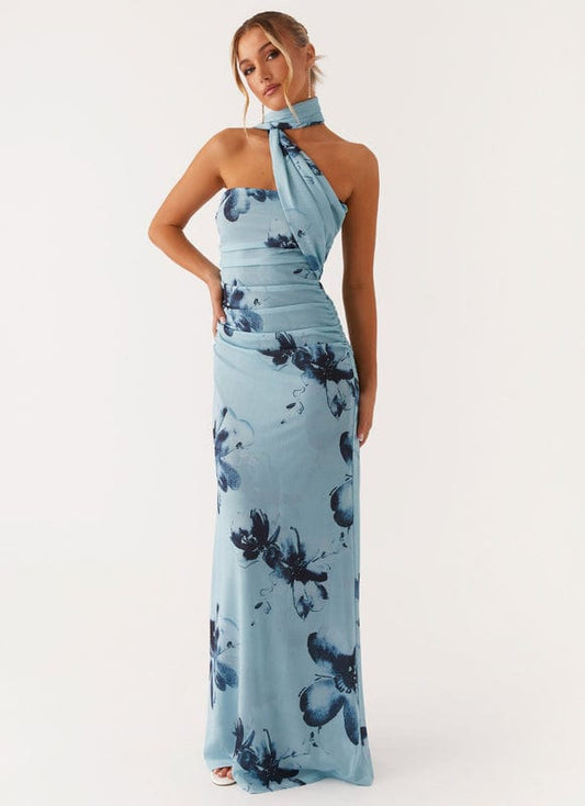 Aveloria | Floral Sleeveless Maxi Dress in Blue-Black1