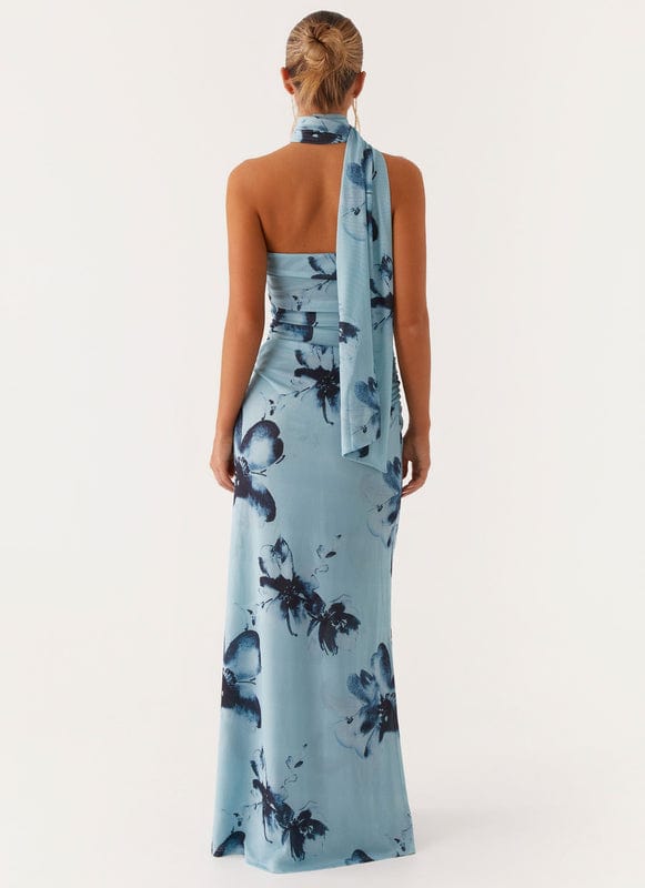 Aveloria | Floral Sleeveless Maxi Dress in Blue-Black2