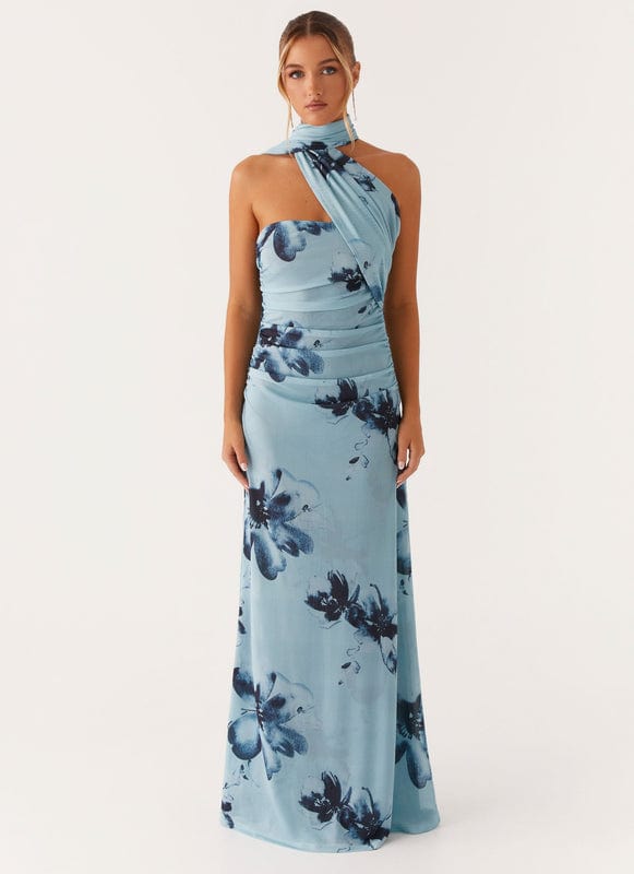 Aveloria | Floral Sleeveless Maxi Dress in Blue-Black3