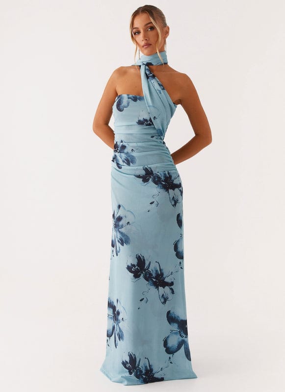 Aveloria | Floral Sleeveless Maxi Dress in Blue-Black5