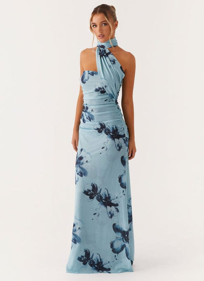 Aveloria | Floral Sleeveless Maxi Dress in Blue-Black6
