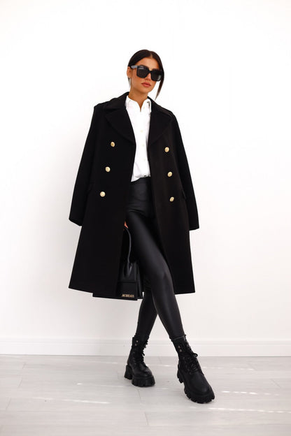 Azora | Women’s Double-Breasted Wool Trench Coat