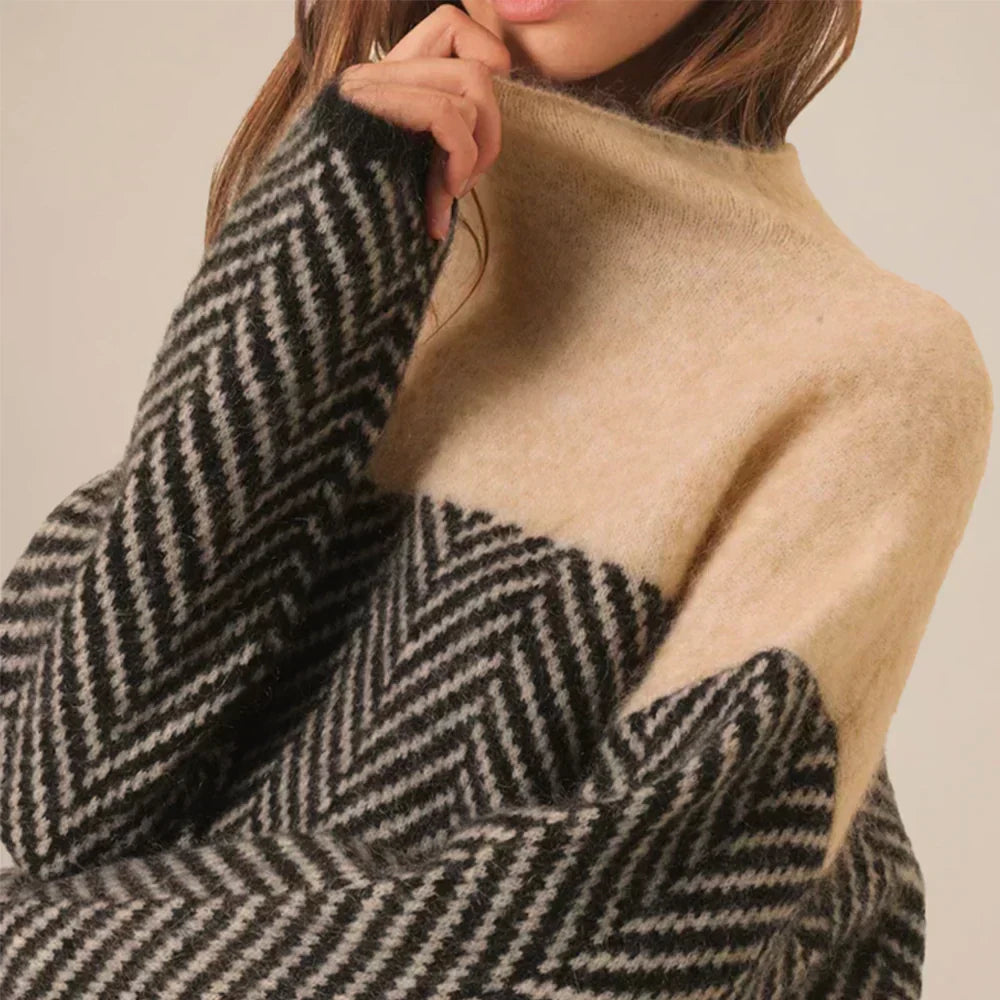 Xandra | Pull en tricot à motif chevrons pour femmes