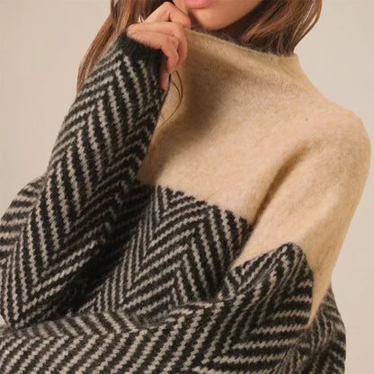 Xandra | Pull en tricot à motif chevrons pour femmes