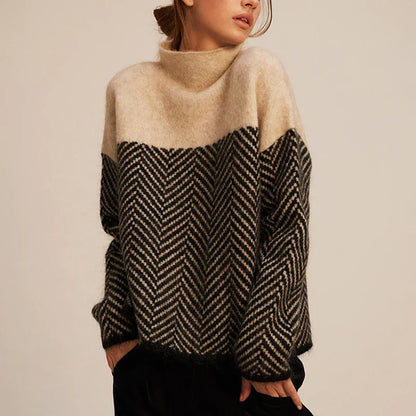 Xandra | Pull en tricot à motif chevrons pour femmes