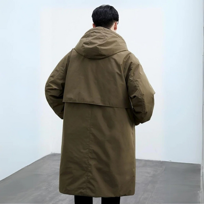 Calderon | Manteau d'hiver long avec capuche pour hommes