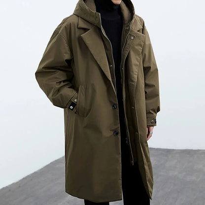 Calderon | Manteau d'hiver long avec capuche pour hommes
