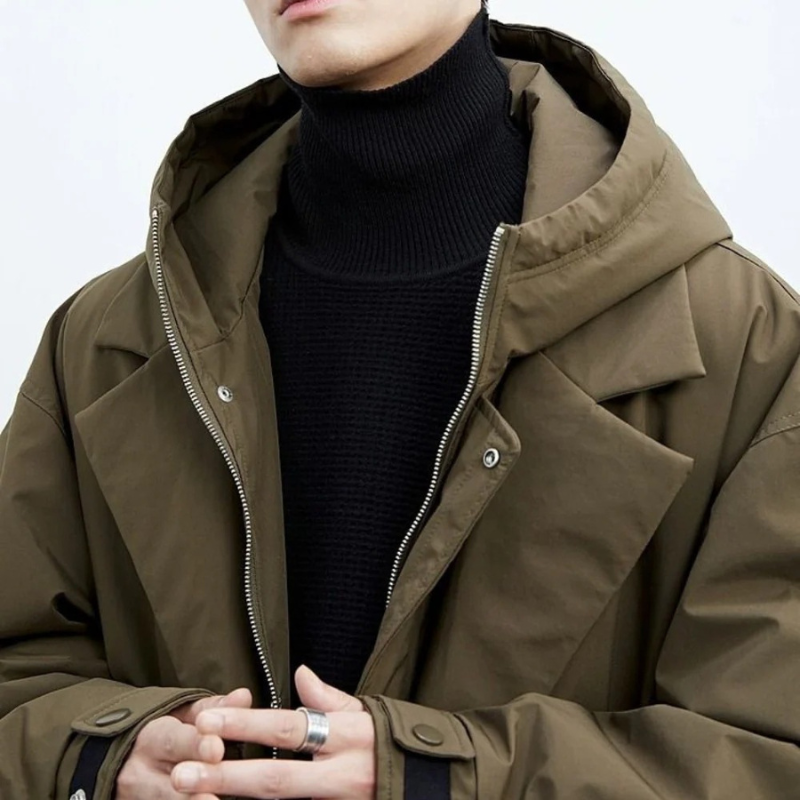 Calderon | Manteau d'hiver long avec capuche pour hommes