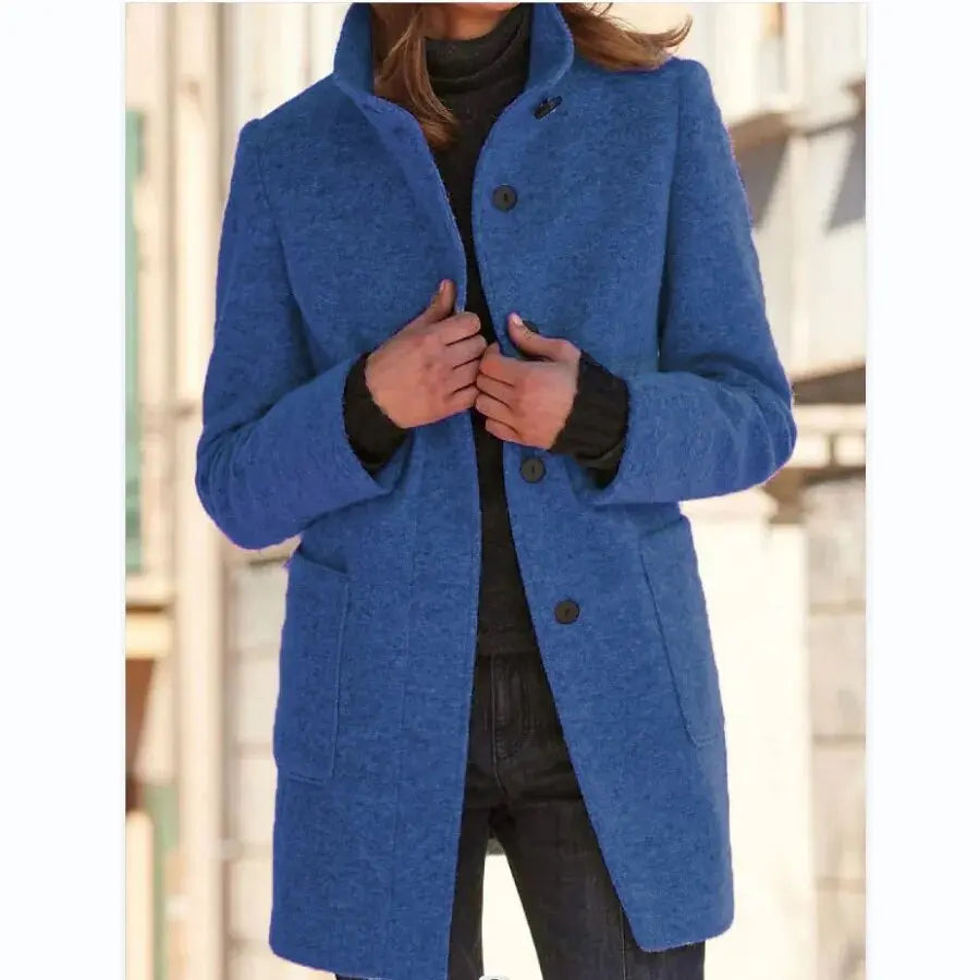 Carly | Manteau en mélange de laine pour femmes – Élégance simple pour chaque jour