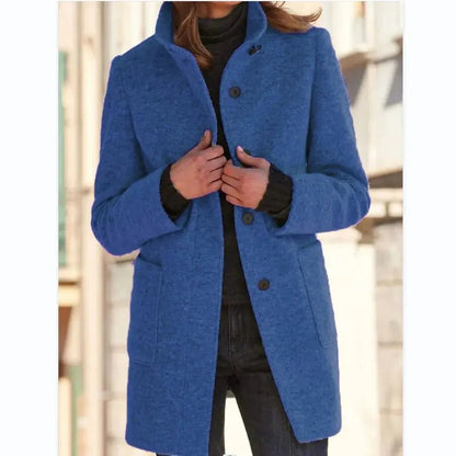 Carly | Manteau en mélange de laine pour femmes – Élégance simple pour chaque jour