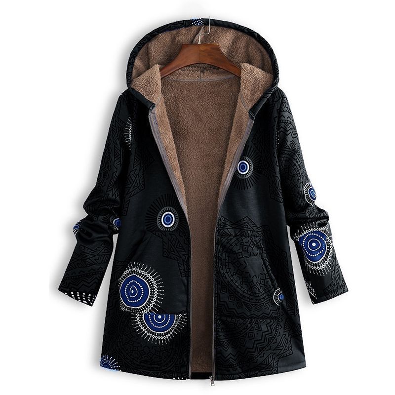 Casandra | Women’s Winter Floral Coat with Hood