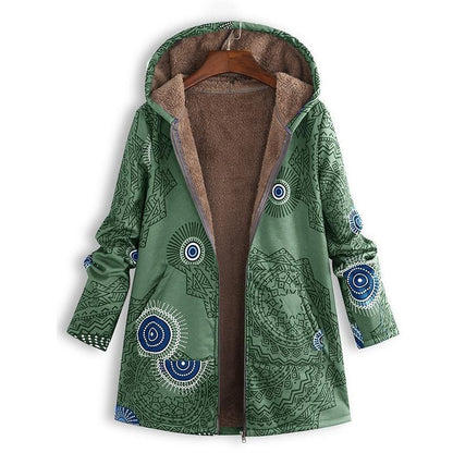 Casandra | Women’s Winter Floral Coat with Hood