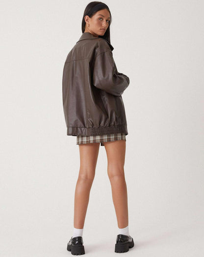 Clarina | Women’s Oversized Leather Jacket with Modern Edge