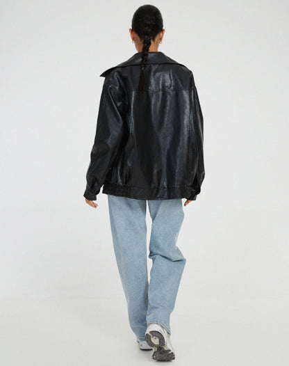 Clarina | Women’s Oversized Leather Jacket with Modern Edge