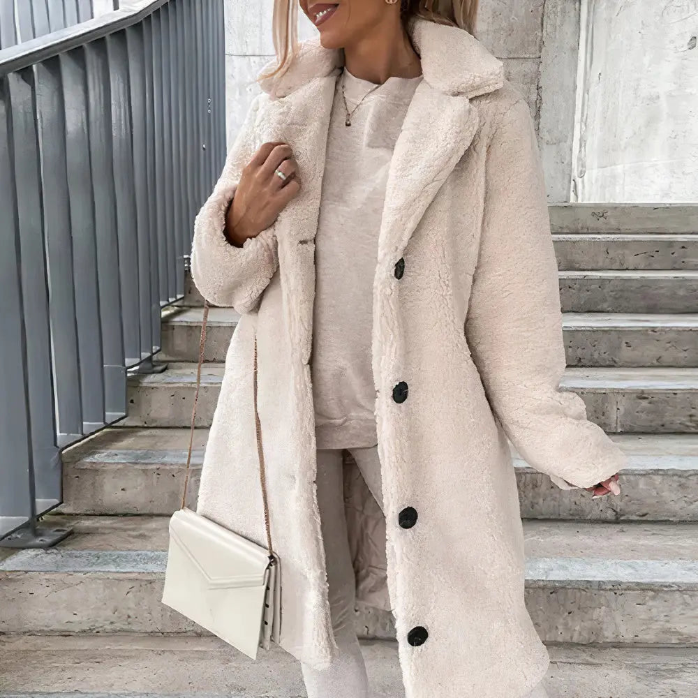 Cozy | Manteau d'hiver en peluche à ouverture frontale pour femmes