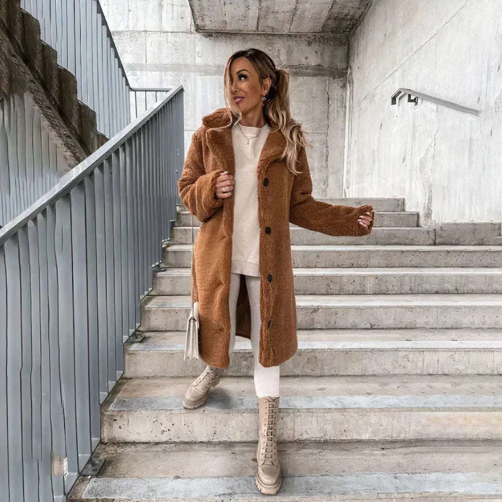 Cozy | Manteau d'hiver en peluche à ouverture frontale pour femmes