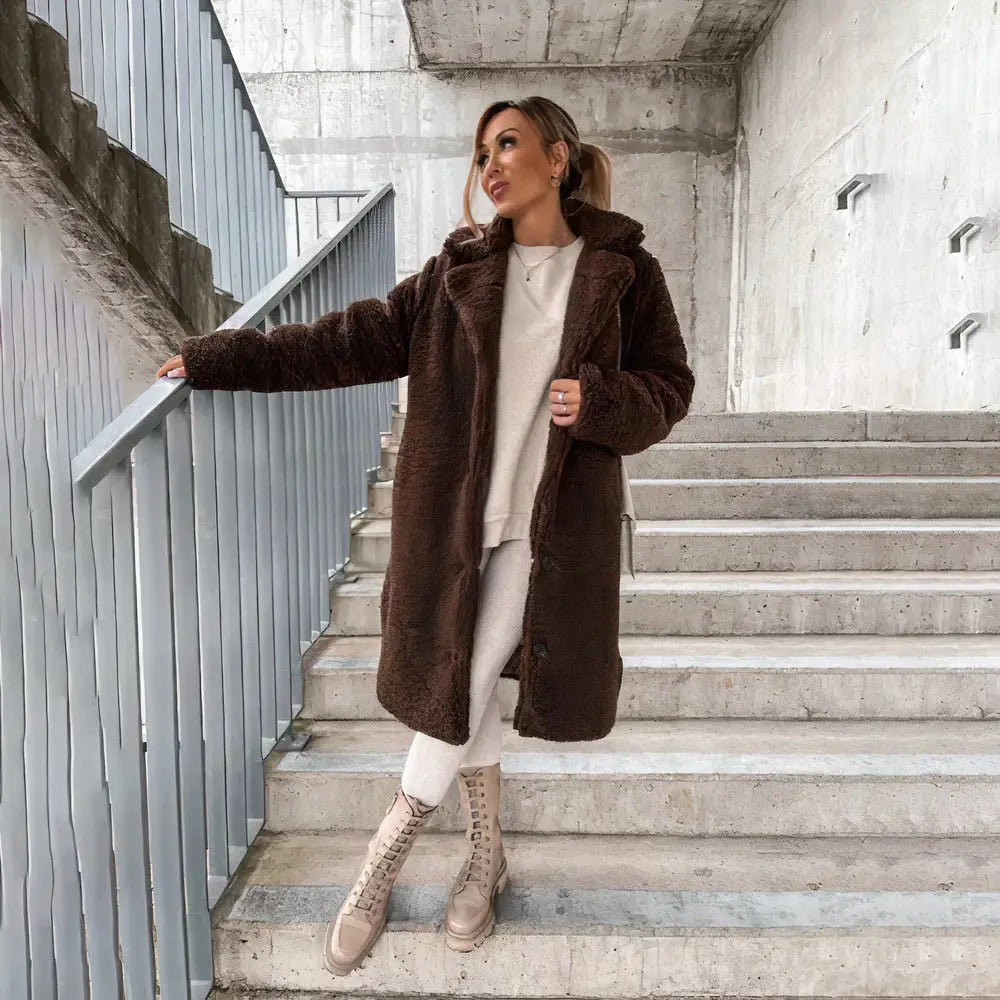 Cozy | Manteau d'hiver en peluche à ouverture frontale pour femmes