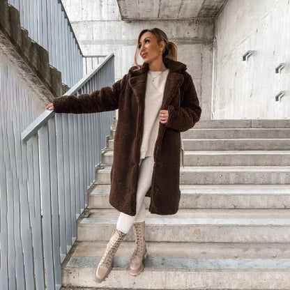 Cozy | Manteau d'hiver en peluche à ouverture frontale pour femmes