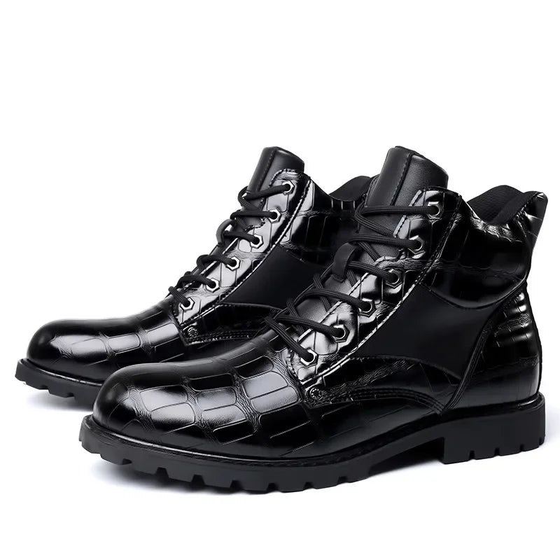 Dan | Bottes en cuir embossé crocodile pour hommes